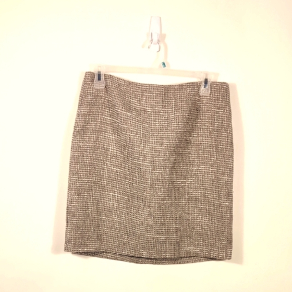 Dalia Collection Brown Tweed Pencil Skirt Knee-Length 14